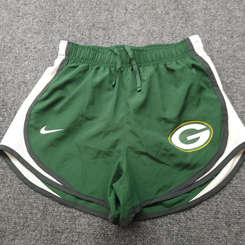 Nike NFL Green Bay Packers Dri-FIT Running Shorts Green White XS NKB3-01SL